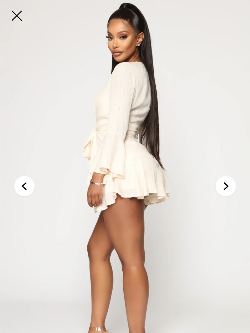 Cream Ruffled Romper - Picture 4 of 6